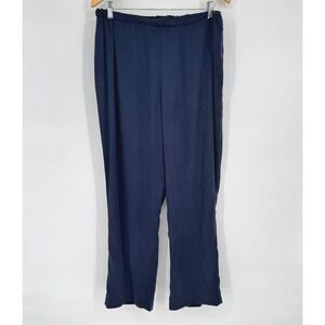 Dianaira 100% Silk Blue Elastic Waist Pants Minimalist Size 5 Lagenlook
